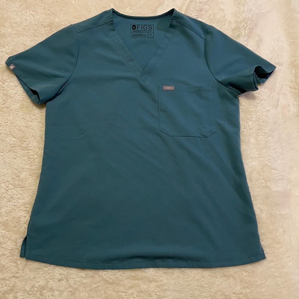 Figs scrub top- seafoam green